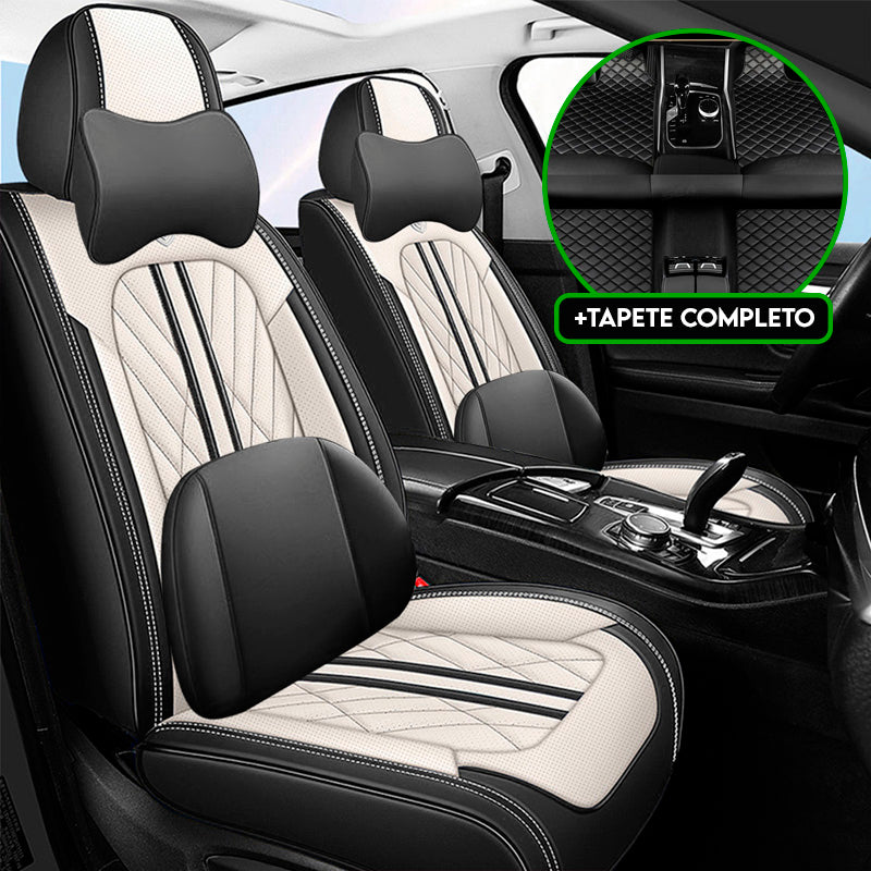 Capa Universal Major Completa Para Carro em Couro Legítimo + 3 BRINDES: Tapetes Automotivos