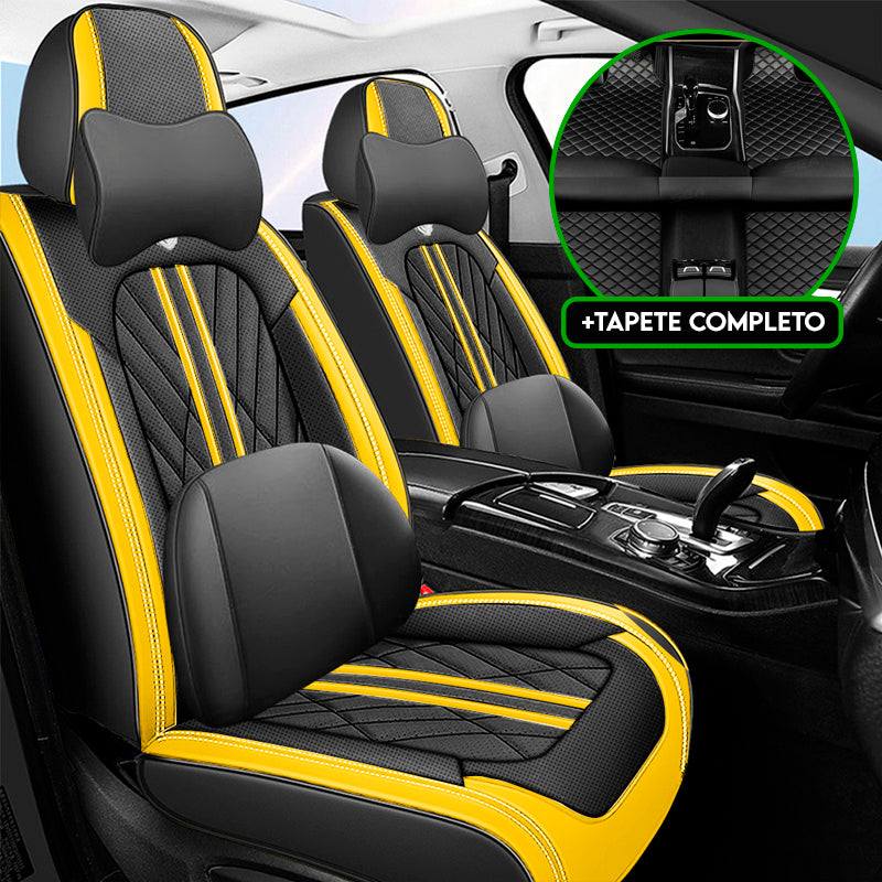 Capa Universal Major Completa Para Carro em Couro Legítimo + 3 BRINDES: Tapetes Automotivos
