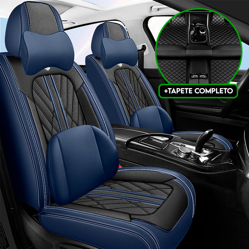 Capa Universal Major Completa Para Carro em Couro Legítimo + 3 BRINDES: Tapetes Automotivos