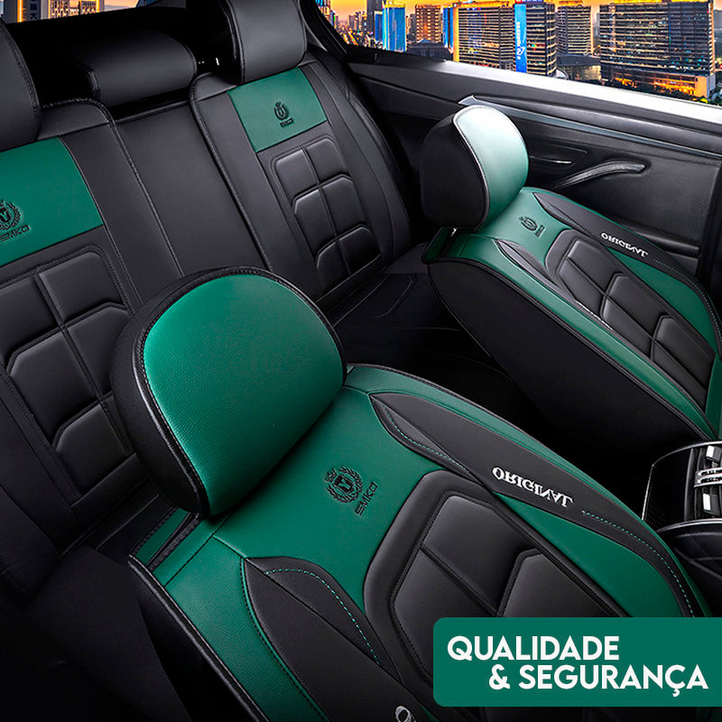 Capa Universal Thunder Completa Para Carro em Couro Legítimo + 3 BRINDES: Tapetes Automotivos