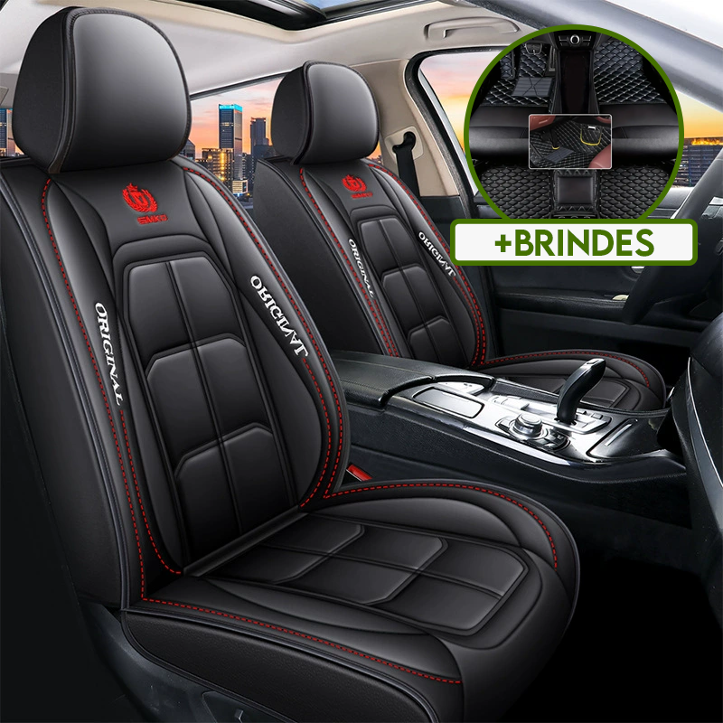 Capa Universal Thunder Completa Para Carro em Couro Legítimo + 3 BRINDES: Tapetes Automotivos