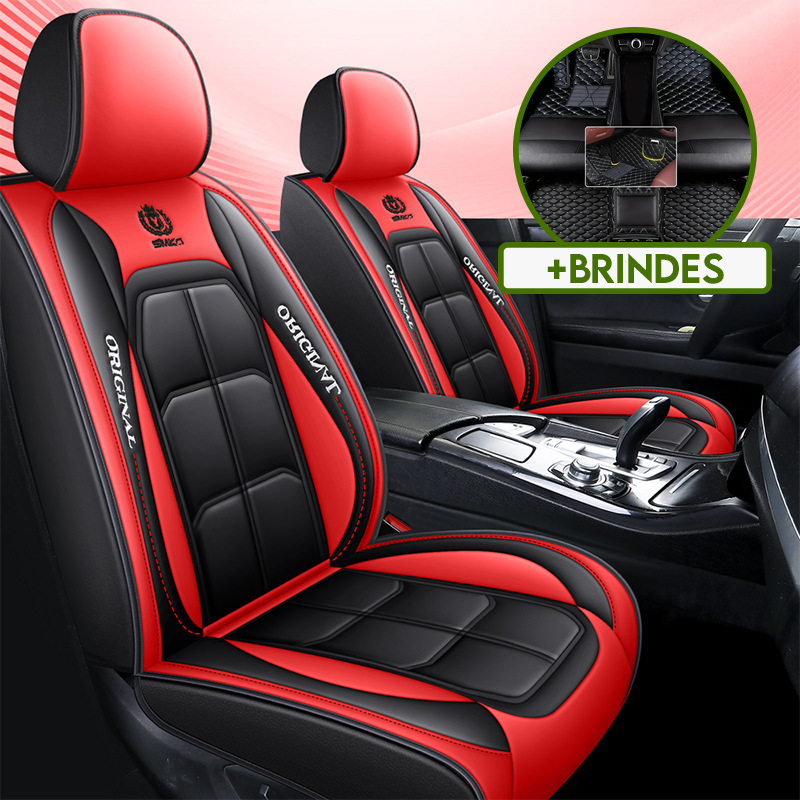 Capa Universal Thunder Completa Para Carro em Couro Legítimo + 3 BRINDES: Tapetes Automotivos