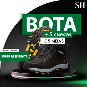 Bota Masculina Ortopédica em Couto Legítimo e Solado Tratorado +BRINDES: 5 Cuecas e 5 Meias