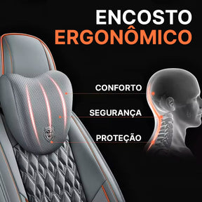 Capa Universal Veron Completa para Carro em Couro Legítimo +3 BRINDES: Tapetes Automotivos