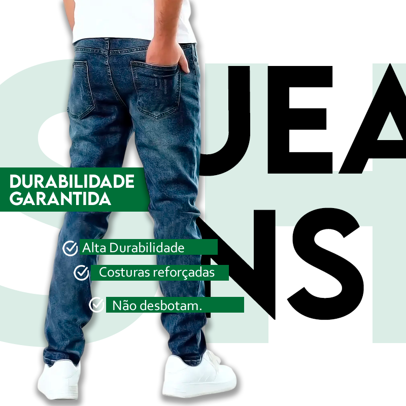 kit 5 Calça Jeans Masculina Casual +BRINDES: Cinto e Carteira de Couro