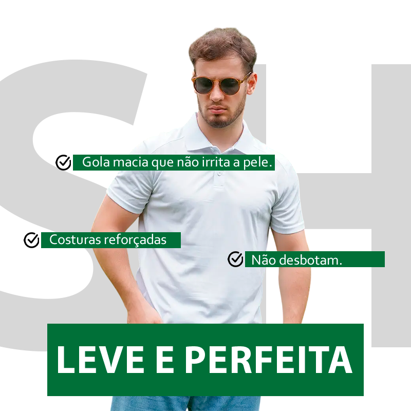 Kit 7 Camisas Polo Sport Masculina Manga Curta Minimalista