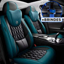 Capa Universal Veron Completa para Carro em Couro Legítimo +3 BRINDES: Tapetes Automotivos