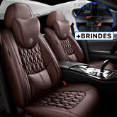 Capa Universal Veron Completa para Carro em Couro Legítimo +3 BRINDES: Tapetes Automotivos