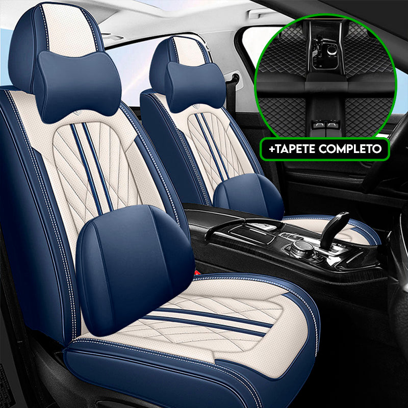 Capa Universal Major Completa Para Carro em Couro Legítimo + 3 BRINDES: Tapetes Automotivos