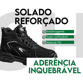 Bota Masculina Ortopédica com Solado Antiderrapante Ankle + BRINDE: 1 Relógio e 1 Cinto de Couro