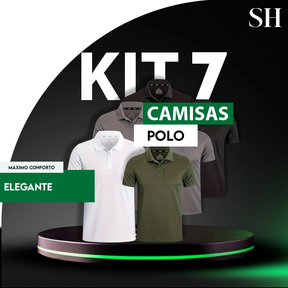 Kit 7 Camisas Polo Sport Masculina Manga Curta Minimalista