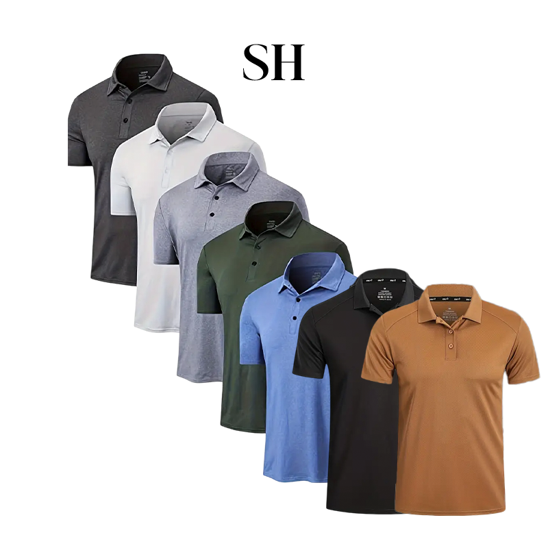 Kit 7 Camisas Polo Sport Masculina Manga Curta Minimalista