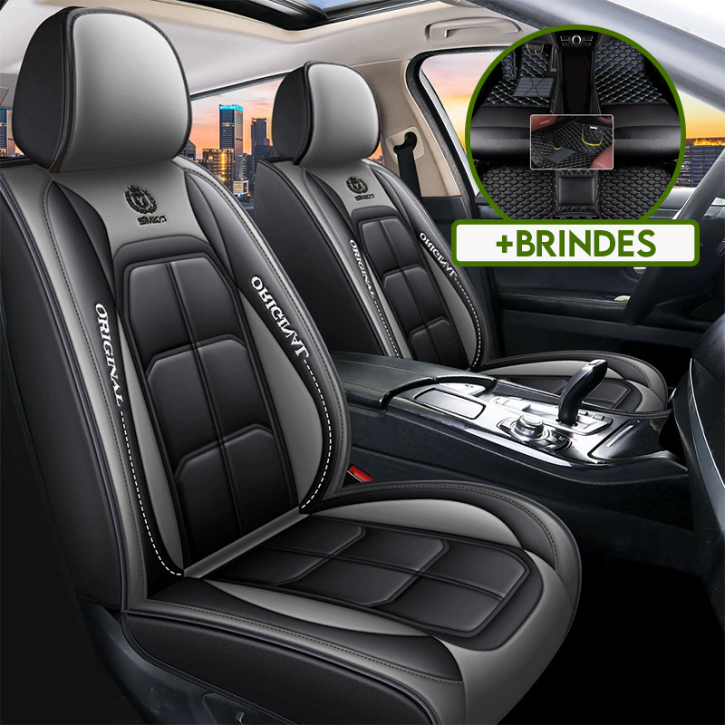 Capa Universal Thunder Completa Para Carro em Couro Legítimo + 3 BRINDES: Tapetes Automotivos
